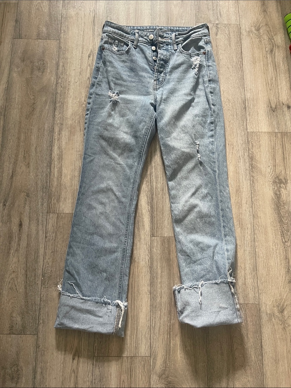 Old Navy Light Blue Distressed Boyfriend Jeans
